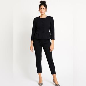 ModCloth Blazer Womens Size XS Black Peplum Crop Short Ruffle NWOT